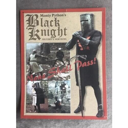 Black Knight Tin Sign Retro Decor Tin Sign Retro Metal Sign Metal Poster Metal Decor Wall Sign Wall Poster Wall Decor