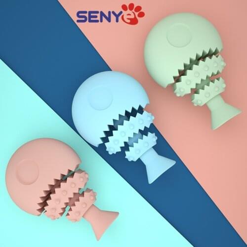 Pet Molar Dog Chewing Funny Fish Bone Bite Resistant Fun Leaking Clean Teeth TPR Toy Pet Dog Supplies