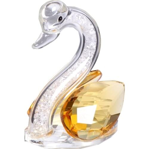 1 PCS Crystal Diamond Swan Figurine Handmade Crystal Craft Miniature Glass Animal Model Home Decor Wedding Gift Ornament