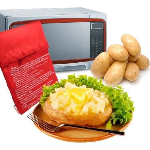 1pcs Potato Microwave Cooker Bag 4 Minutes Fast Cooking Reusable Washable Bag