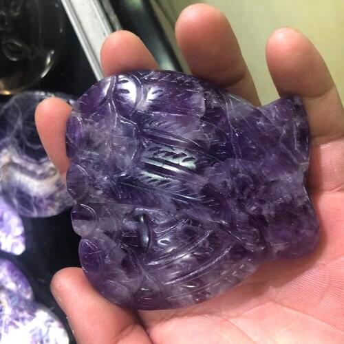 1pcs Natural Rainbow Dream amethyst Gemstone Handmade Carved Angel Wing