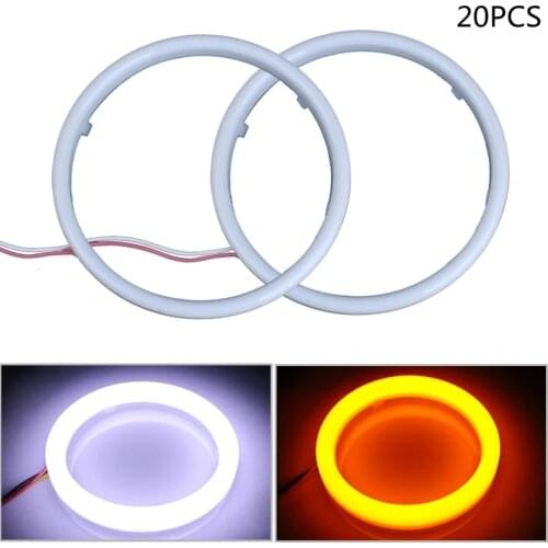 20PCS Angel Eyes Led Car Headlight Daytime Running Light Auto Halo Ring Led Angel Eyes12V Day Light Turn Signal White Yellow
