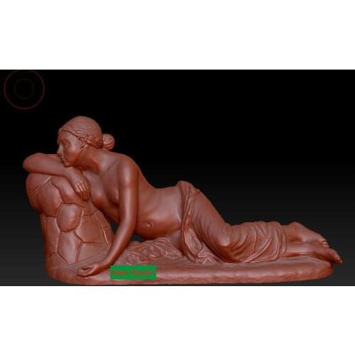 3D model stl format, 3D solid model rotation sculpture for cnc machine Young woman