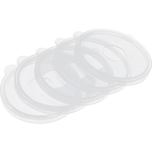 5 BPA-Free Clear Plastic Lids Non Splash Drinking Cup Caps with Hole Reusable Leak Proof Coffee Tea Mug Covers Cups Accessories