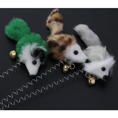 1pcs Cat Toys Elastic Feather False Mouse Bottom Sucker Toys for Cat Kitten Playing Pet Seat Scratch Toy Pet Cat Product