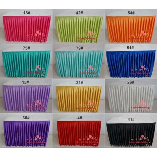 6FT. Long Ice Silk Wedding Table Skirt For Table Cover Table Cloth Linens Decoration Table Skirting For Wedding Party