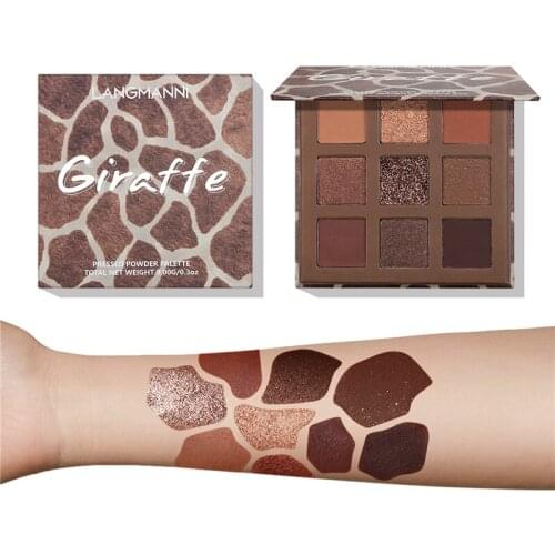 9 Color Pressed Matte Glitter Eyeshadow Palette Waterproof Long-lasting Eyeshadow Pigment Diamond Shimmer Nude Shiny Makeup