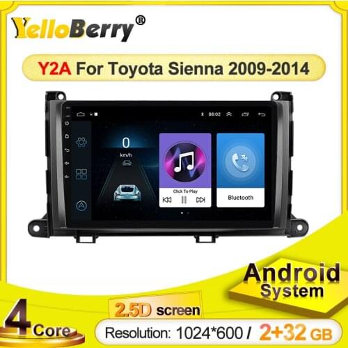 Android 2in Car GPS Navigation Auto Multimedia Radio Video Player For Toyota Sienna 2009 - 2014 Mirror Link SWC 2.5D Screen