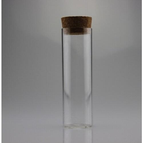 Free shipping flat bottom borosilicate glass test tube with cork OD25*L100
