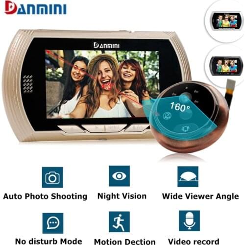 YB-43AHD-M 4.5"HD Color Screen Smart Doorbell Viewer Digital Door Peephole Viewer Camera Door Eye Video record IR Night vision