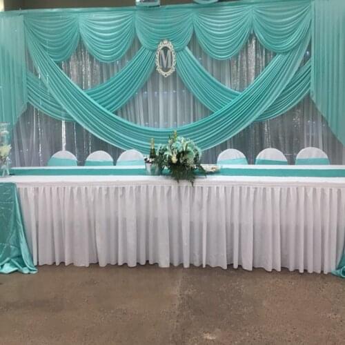 Elegant cheap wedding backdrop gold ice silk fabric backdrop curtain wedding decoration swags size and color can be customized