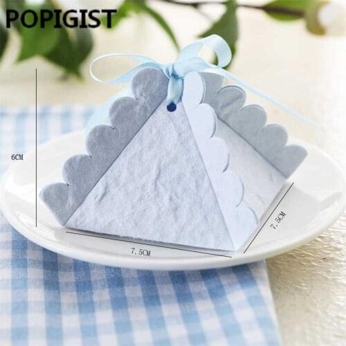 European Baby shower favor box Birthday party sweet box pink girl /blue boy with ribbon chocolate bag Romantic wedding Favors