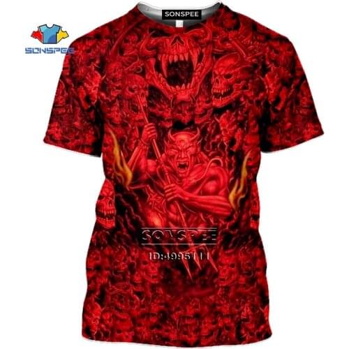 Horror Hell Devil Demon Satan Handshake Angel 3D Print Women Mans T-shirt Harajuku T shirt Summer Tshirt Hip Hop Casual Shirt