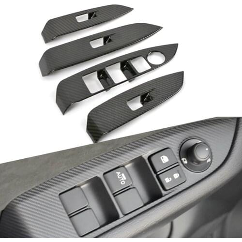Carbon Look Chrome For Mazda CX3 CX-3 2016 2017 2018 2019 2020 Window Switch Panel Cover Trims Car Accessories