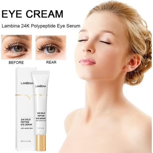 LANBENA 24K Gold Eye Cream Peptide Collagen Serum Anti-Wrinkle Anti-Age Remover Dark Circles Eye Care Anti Puffiness Bags TSLM2