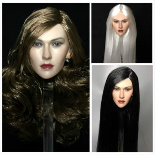 1/6 Scale Beauty Female Head Carving Head Sculpt Model for Action Figure Body Part Accessories DIY Style