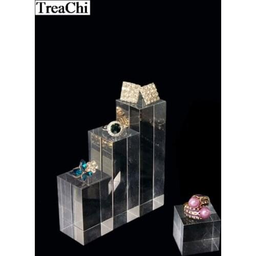 Fashion Acrylic Jewelry Display Holder Clear Rectangle Home Store Ring Earring Necklace Organizer Storage Stand Different Size