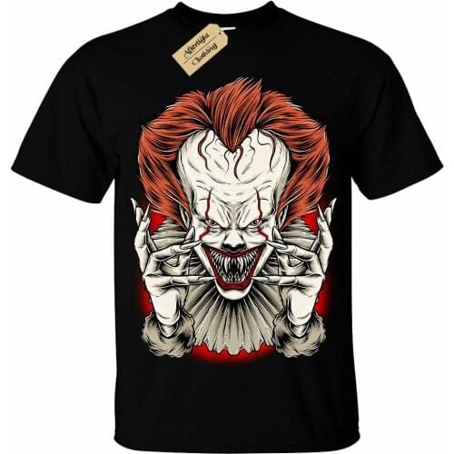 Evil Clown T-Shirt Mens it horror halloween dark scary