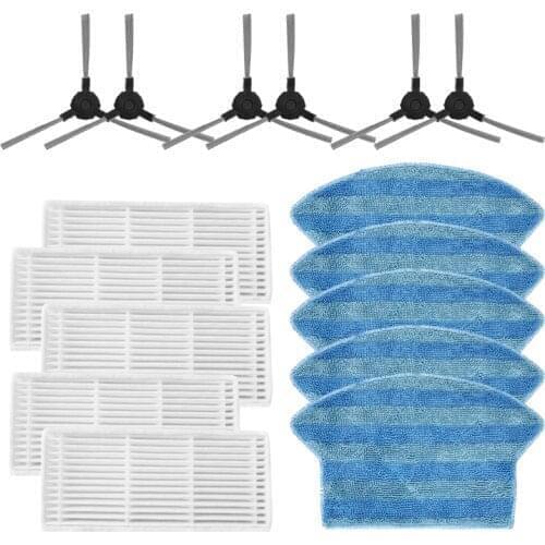 Vacuum Cleaner Side Brush Hepa Filter Mop Cloth for Midea VCR03 Robot Vacuum Cleaner Parts Brush Filter Cleaning Mop Accessories