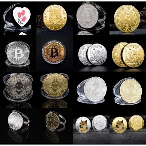 New Gold Plated Bitcoin Coin Collectible Art Collection Gift Physical Commemorative Casascius Bit Metal Antique Imitation Coin