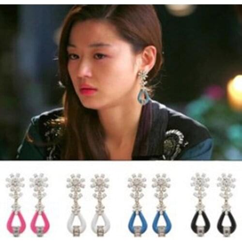 2019 new fashion colorful flower fancy drop earring pendant women girl crystal punk statement earrings jewelry wholesale