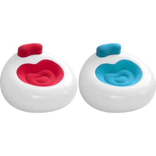 New Outdoor Pool Inflatable Sofa Sun Lounger Love Heart Design Flocking Round Leisure Chair Portable Patio Garden Beach Recliner