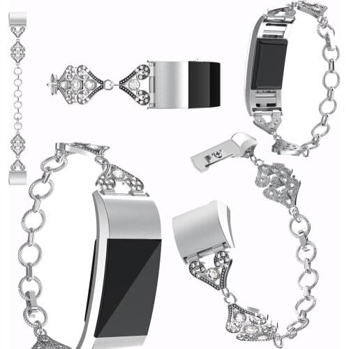 New Retro chained band For Fitbit Charge 2 Band frontier/classic band replacement wrist bracelet for Fitbit Charge 2 smart watch