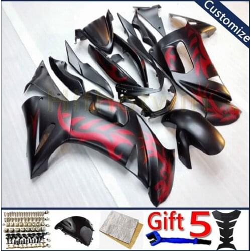 Motorcycle fairing For 650R ER-6f 2006 2007 2008 ER 6f 06 07 08 ABS motorcycle bodywork kit red flames