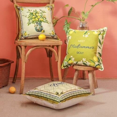 Lemon Print Pillow Pillowcase Seat Sofa Cushions Cushion Covers Summer Home Decor Sofa Pillows Lumbar Pillow Office Cushions