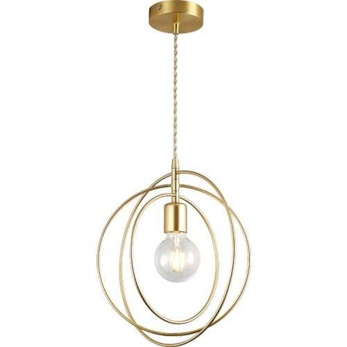 Ring Pendant Nordic Entrance Restaurant Cloakroom Bay Window Study Balcony Aisle Simple Single-Headed Copper Iron Small Pendant