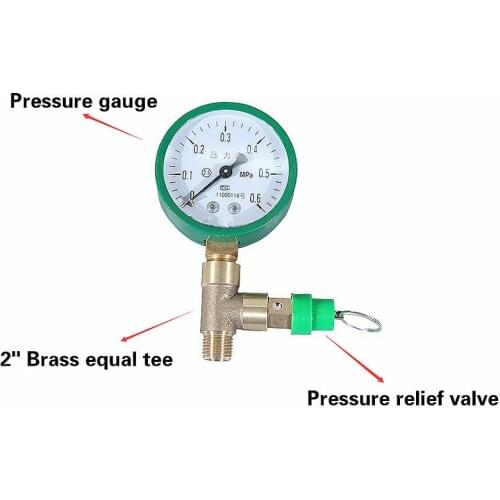 Air Compressor Pump Safety Relief Valve Pressure Gauge Optional 2" Brass Equal Tee For Water Supply Pressure Automatic Control