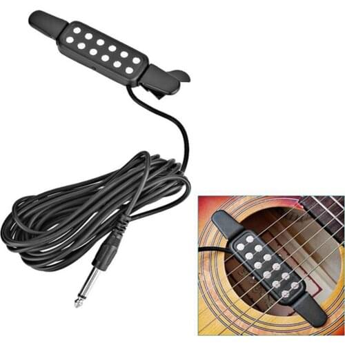 12 Hole Clip On Sound Pickup Microphone Wire Amplifier Speaker For Acoustic Electric Guitar Transducer Guitar Accessories
