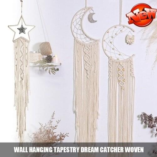 Handmade Knitting Bohemian Macrame Wall Hanging Decor Tapestry Dream Catcher Woven Tapestry Home Decor Living Room Accessories