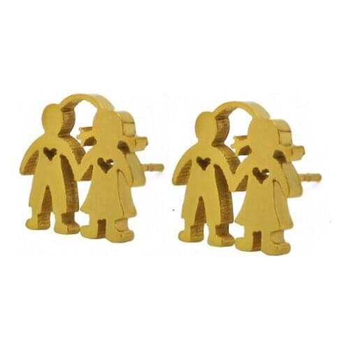 Fairladyhood Jewelry Stainless Steel Jewelry Young Girl Lovers Press Stud Earrings