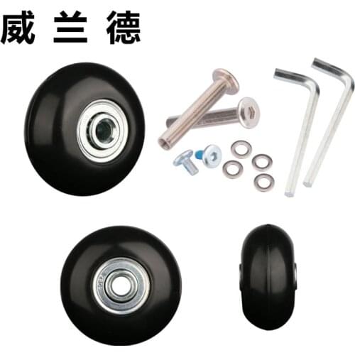 Replacement luggage wheel accessories luggage repair single wheel roller wear-resistant and silent 46*25 PVC black single wheel