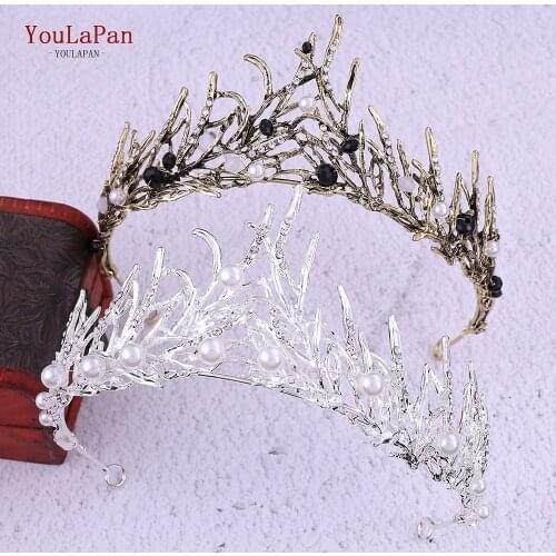 TOPQUEEN HP330 Wedding Crowns for Brides Bridal Headpiece Crown Crystal Headband Bride Bridal Headband Wedding Silver Tiara