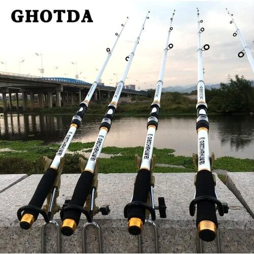 GHOTDA Hard 2.7/3.6/4.5/5.4/6.3 Meters Hand Pole Telescopic Spinning Fishing Rods Fish Tackle White