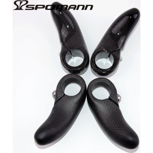 2017 Ultra-light carbon fiber MTB bicycle handlebar bar end 3K black really ergonomic bike horn parts