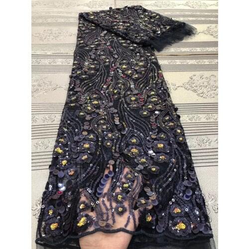 High-quality sequential fabrics African gauze mesh lace fabric Sequin lace fabric New Nigeria mesh lace fabric RF4319