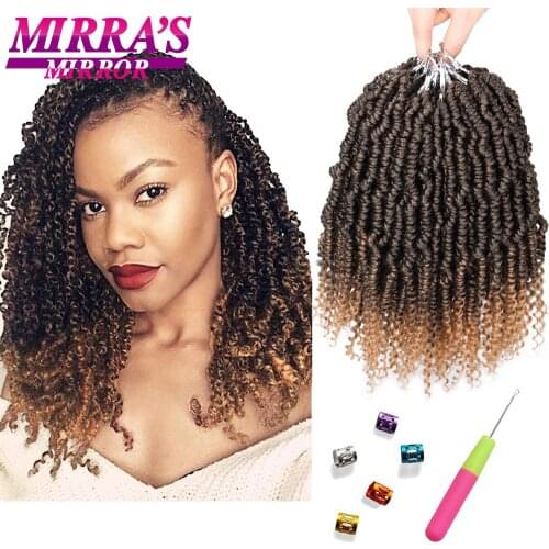Mirras Mirror Crochet Hair Spring Twist Hair 10"14"18" Short Passion Twist Synthetic Braiding Hair Extensions