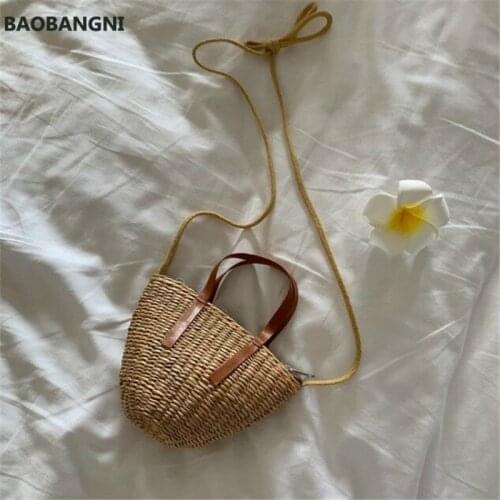 Summer Straw Bag Handmade Girl Mini Handbag Girls Rattan Crossbody Bags Clutch Purse Baby Beach Bag