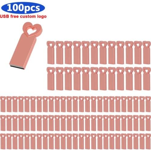 100pcs/lot free Customize logo Waterproof USB flash Drive 128GB 64GB 32GB 16GB 8GB 4GB Metal USB 2.0 Flash Memory Pen Drive