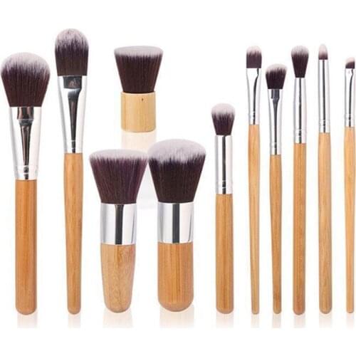11 Pieces/Set Multifunctional Portable Makeup Brush Set Blush Smudge Nose Shadow Eye Shadow Brow Brush Beauty Tools