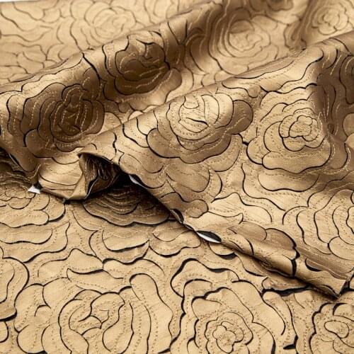 125x50cm PU laser embroidery big flower leather fabric for Handmade DIY cloth patchwork bag pillow clothing fashion fabric