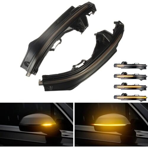 2pcs For Audi Q5 2018+ Q7 4M 2016+ Dynamic Turn Signal Light LED Rearview Side Mirror Lamp Yellow Car Styling