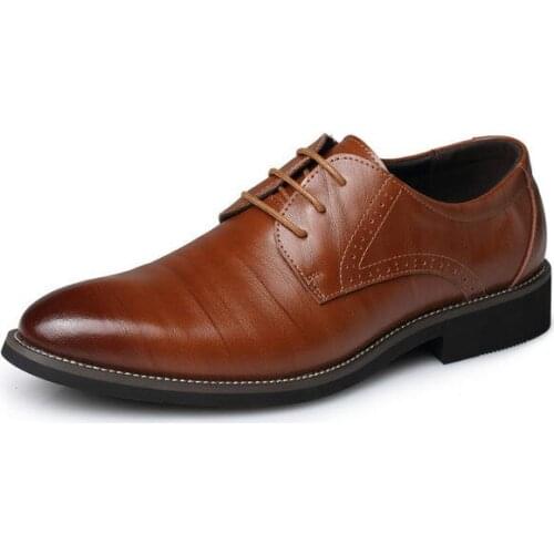 2020 Man Flat Classic Men Dress Shoes Genuine Leather Wingtip Carved Italian Formal Oxford Plus Size 38-48 For Winter