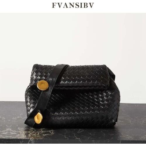 2021New Genuine Leather Shoulder Messenger Women Bag Fashion Hand-Woven Luxury Brand Design High Quality Soft Sheepskin in Stock