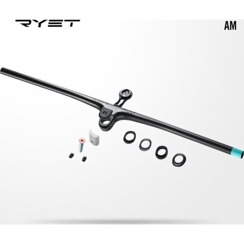 2022 RYET Integrated MTB Handlebar T1000 Carbon Rise 810mm -7 Degrees UD Matte Bicycle AM One-Piece Flat Bar Stem Bike