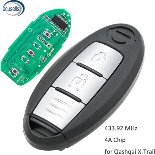 2B Car Smart Remote Key for NISSAN Qashqai X-Trail Keyless Entry Controller for Continontal PULSAR 433.92MHz 4A Chip