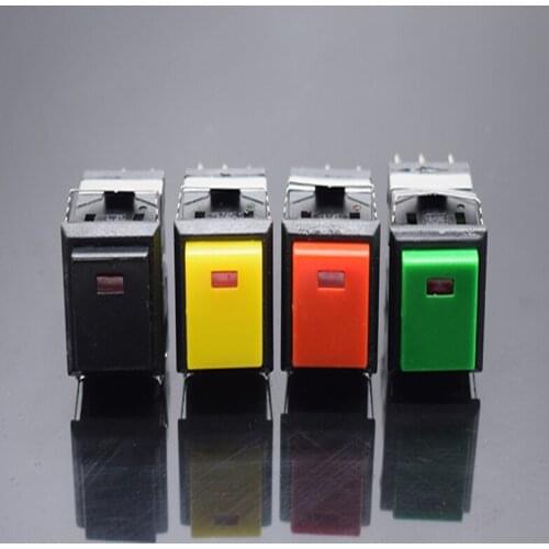 3pcs Button switch KD2-21 square with light self-locking 8 feet 3A / 250V opening 17 * 17mm